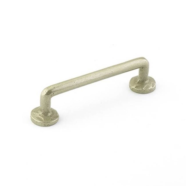 Emtek - Sandcast Bronze Rod Pull, 4'' C-C, TWB - Tumbled White Bronze