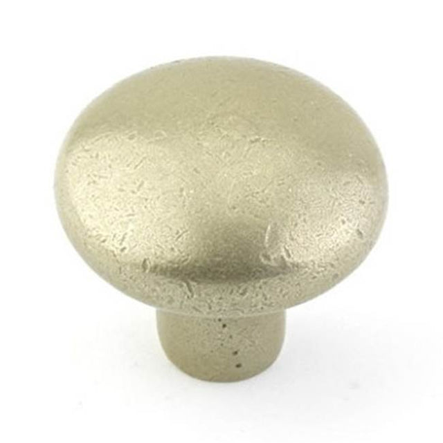 Emtek - Sandcast Bronze Round Knob, 1-1/4'', TWB - Tumbled White Bronze