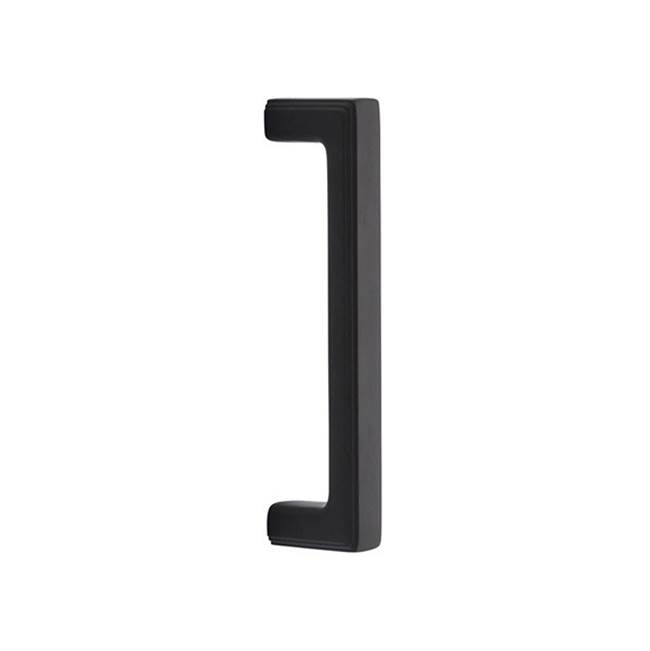 Emtek - Concealed Surface Mount, 8'' Door Pull, Wilshire Style, US19 - Flat Black