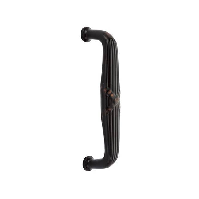 Emtek - Concealed Surface Mount, 8'' Door Pull, Ribbon and Reed, US3NL - Unlacquered Brass