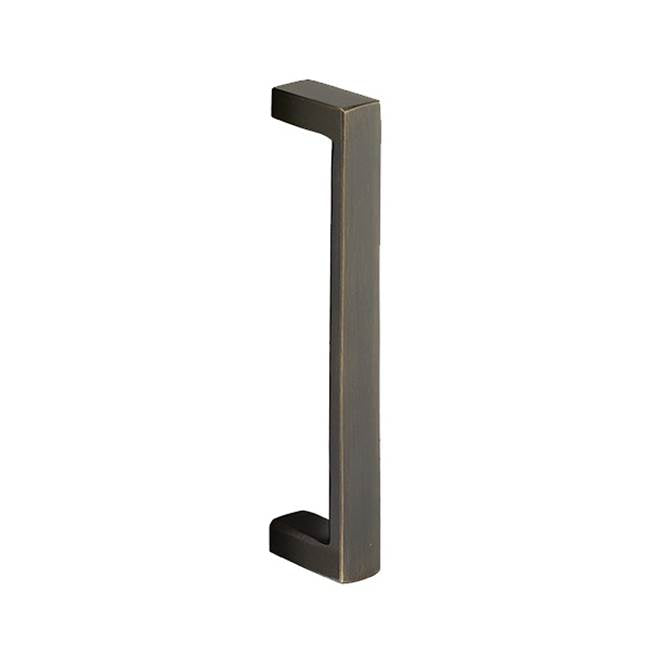 Emtek - Concealed Surface Mount, Rustic Modern Rectangular Bronze 8'' Pull, TWB - Tumbled White Bronze