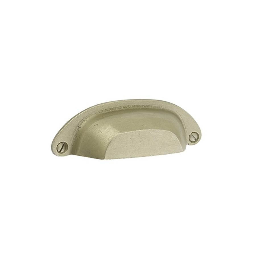 Emtek - Sandcast Bronze Ranch Bin Pull, 4'' C-C, TWB - Tumbled White Bronze