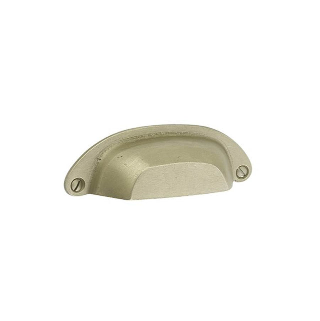 Emtek - Sandcast Bronze Ranch Bin Pull, 4'' C-C, TWB - Tumbled White Bronze