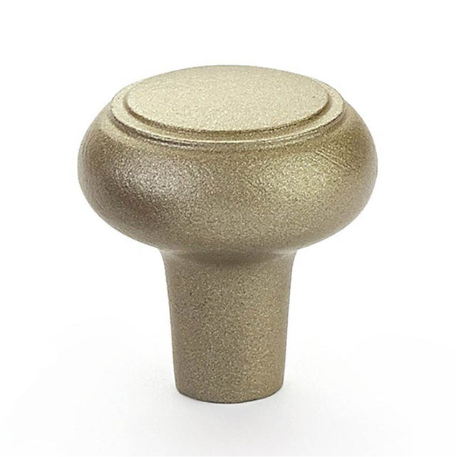 Emtek - Sandcast Bronze Barn Knob, 1-1/4'', TWB - Tumbled White Bronze