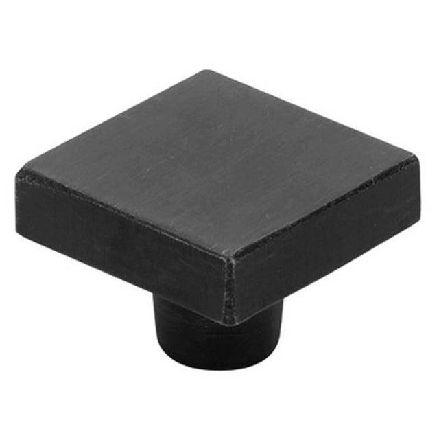 Emtek - Rustic Modern Square Knob, 1-5/8'', FB - Flat Black Bronze Patina