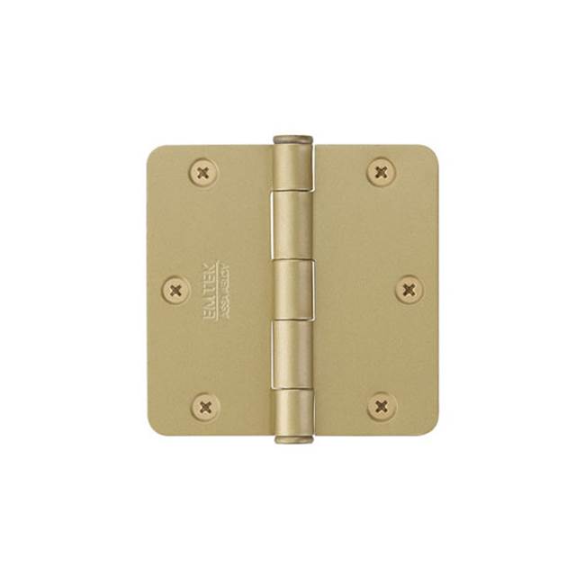 Emtek - 9100 Hnge, Stl, SD, 1/4''RdCr, 3.5, US4 - Satin Brass