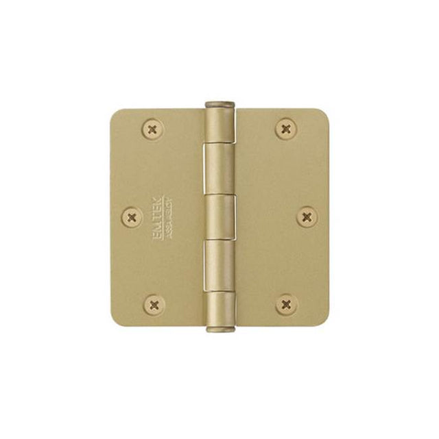 Emtek - 9100 Hnge, Stl, SD, 1/4''RdCr, 3.5, US4 - Satin Brass