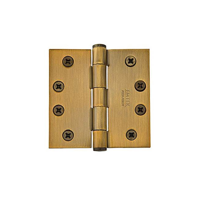 Emtek - 9601 Hnge, SldBrs, HD, SqCr, 4.5x4.5'', US3NL - Unlacquered Brass