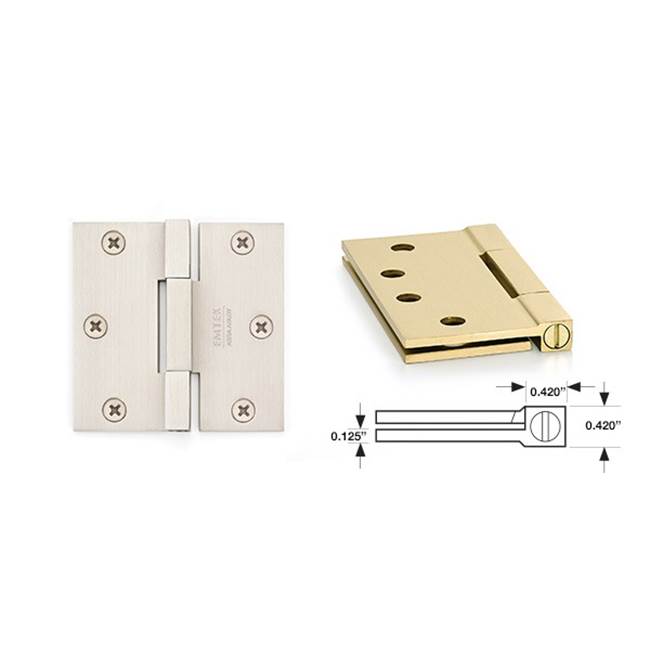 Emtek - Square Barrel Hnge, SldBrs, SqCr, 3.5x3.5'', 0.125'' Thickness, PVD - PVD