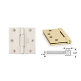 Emtek - Square Barrel Hnge, SldBrs, SqCr, 3.5x3.5'', 0.125'' Thickness, PVD - PVD