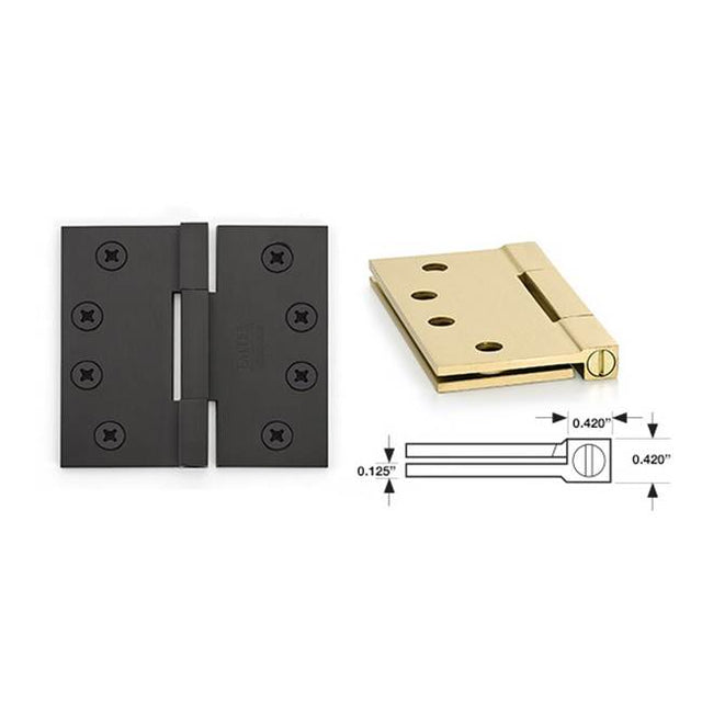 Emtek - Square Barrel Hnge, SldBrs, SqCr, 4.5x4.5'', 0.125'' Thickness, PVD - PVD