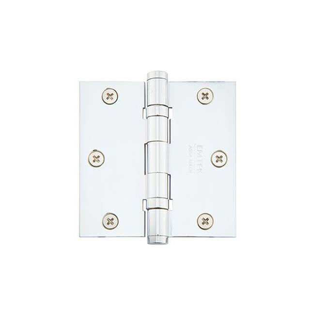 Emtek - 9600 Hnge, SldBrs, BB, SqCr, 3.5x3.5'', US3NL - Unlacquered Brass