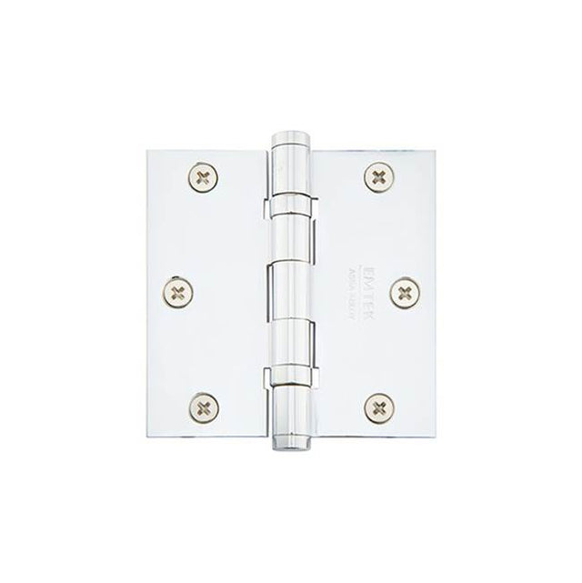 Emtek - 9600 Hnge, SldBrs, BB, SqCr, 3.5x3.5'', US3NL - Unlacquered Brass