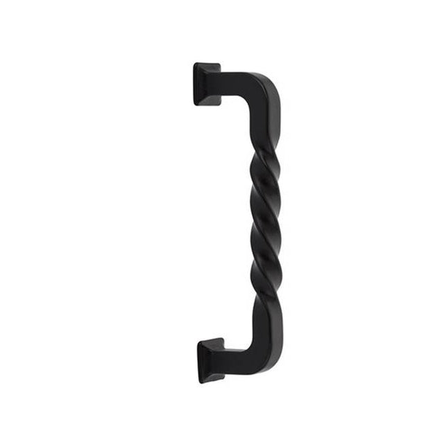 Emtek - Concealed Surface Mount, Tuscany 8'' Twist Pull, FB - Flat Black Bronze Patina
