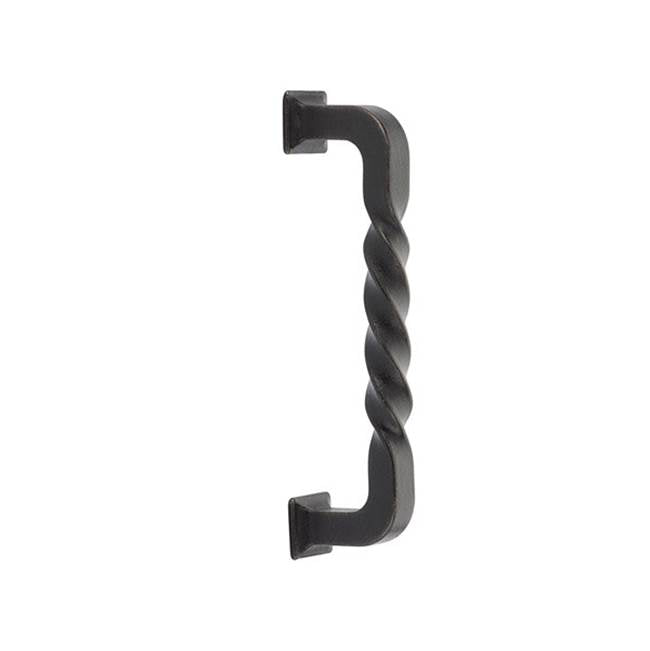 Emtek - Concealed Surface Mount, Tuscany 8'' Twist Pull, MB - Medium Bronze Patina