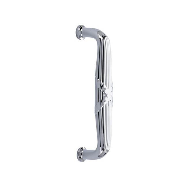 Emtek - Concealed Surface Mount, 8'' Door Pull, Ribbon and Reed Style, US26 - Polished Chrome