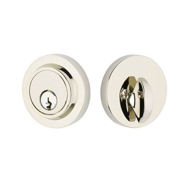 Emtek - Weiser Keyway, Modern Rnd Deadbolt, Sgl, US14 - Polished Nickel