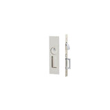 Emtek - Keyed, Knurled Narrow Modern Rectangular Pocket Door Mortise Lock, US15 - Satin Nickel