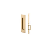 Emtek - Passage, Knurled Narrow Modern Rectangular Pocket Door Mortise Lock, US4 - Satin Brass