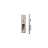Emtek - Privacy, Knurled Narrow Modern Rectangular Pocket Door Mortise Lock, US15 - Satin Nickel