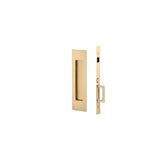 Emtek - Dummy, Knurled Narrow Modern Rectangular Pocket Door Mortise Lock, US4 - Satin Brass