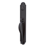Emtek - Sgl Cyl, Greeley Tub Ent, Aurora Lever, RH, FB - Flat Black Bronze Patina