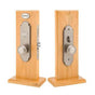 Emtek - LL Dummy, Charleston Mortise, Modern Square Crystal Knob, US3NL - Unlacquered Brass