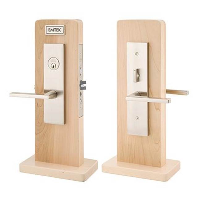 Emtek - LL Dummy, Mormont Mortise, Modern Square Crystal Knob, US3NL - Unlacquered Brass