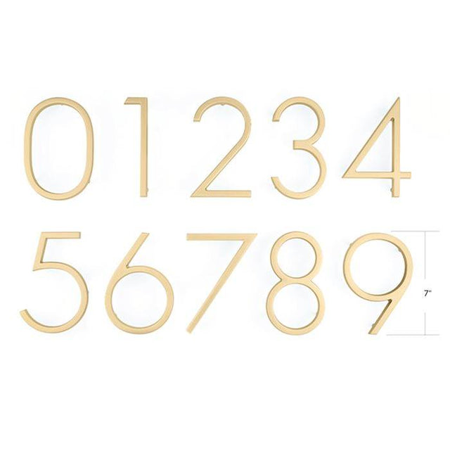 Emtek - Modern House Number 7, US4 - Satin Brass