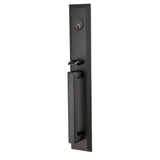 Emtek - Sgl Cyl, Melrose Tub Ent, Arts and Crafts Lever, RH, US19 - Flat Black