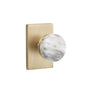 Emtek - Select Dummy, Modern Rectangular Rosette US7, Conical Stem US7, White Marble Knob - French Antique