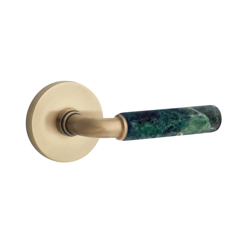 Emtek - Select Dummy, Disk Rosette US7, R-Bar Stem US7, Green Marble Handle - French Antique