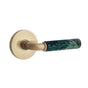 Emtek - Select Dummy, Disk Rosette US7, R-Bar Stem US7, Green Marble Handle - French Antique