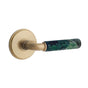 Emtek - Select Privacy, Watford Rosette US7, R-Bar Stem US7, Green Marble Handle, LH - French Antique