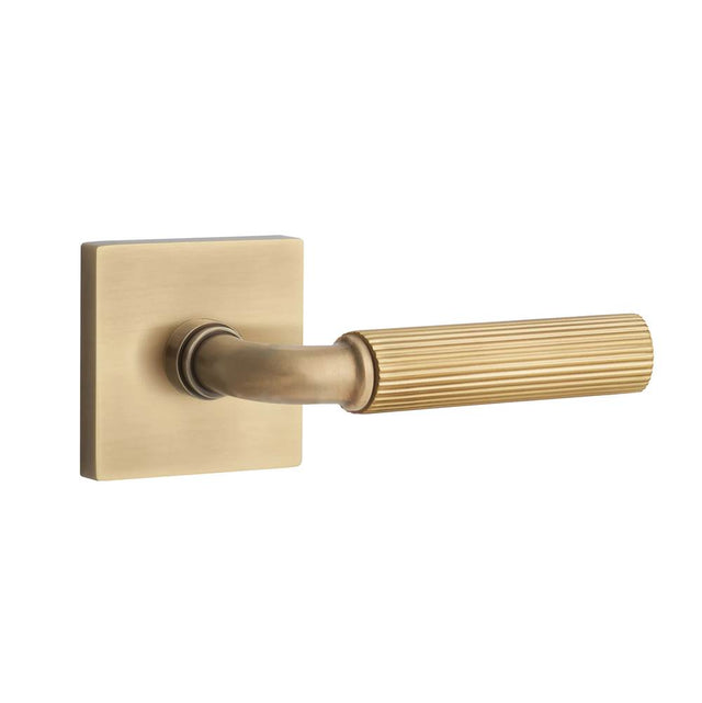 Emtek - Select Privacy, Square Rosette US7, R-Bar Stem US7, Straight Knurled Handle US7 LH - French Antique