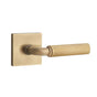 Emtek - Select Passage, Square Rosette US7, R-Bar Stem US7, Straight Knurled Handle US7 RH - French Antique