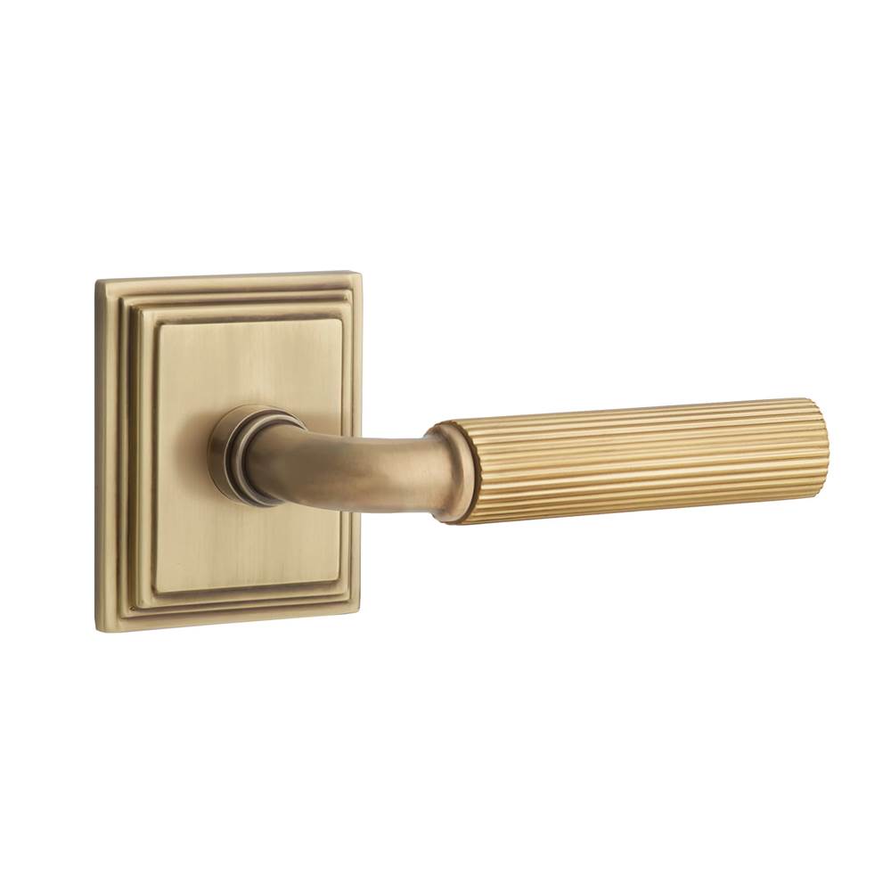 Emtek - Select Passage, Wilshire Rosette US7, R-Bar Stem US7, Straight Knurled Handle US7 LH - French Antique