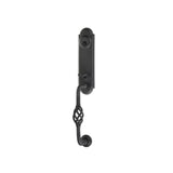 Emtek - Sgl Cyl, Monolithic with Lafayette Grip Tub Ent, Lafayette Lever, RH, FBS - Flat Black Steel