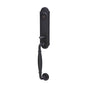 Emtek - Sgl Cyl, Monolithic with Normandy Grip Tub Ent, Jamestown Knob, FBS - Flat Black Steel