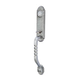Emtek - Sgl Cyl, Monolithic with San Carlos Grip Tub Ent, Lafayette Lever, LH, SWS - Satin Steel