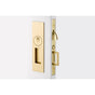 Emtek - Keyed, Narrow Modern Rectangular Pocket Door Mortise Lock, US4 - Satin Brass