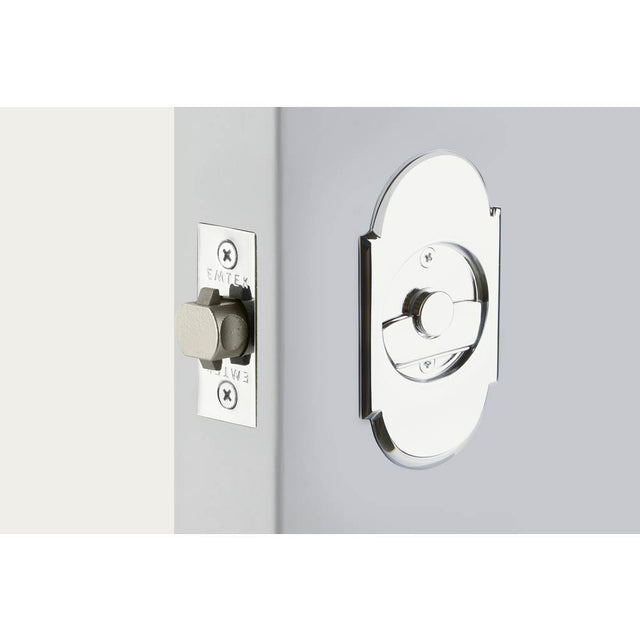 Emtek - No.8 Tubular Pocket Door Privacy, US26 - Polished Chrome