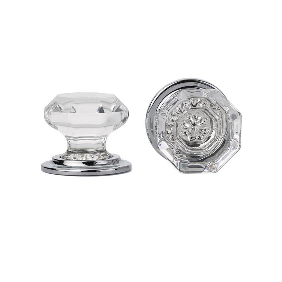 Emtek - Old Town Glass Wardrobe Knob, 1-3/4'', US26 - Polished Chrome