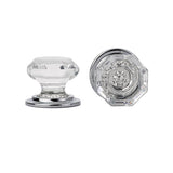 Emtek - Old Town Glass Wardrobe Knob, 1-3/4'', US26 - Polished Chrome