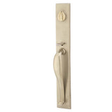 Emtek - Sgl Cyl, Rectangular Full Length Tub Ent, Aurora Lever, LH, TWB - Tumbled White Bronze