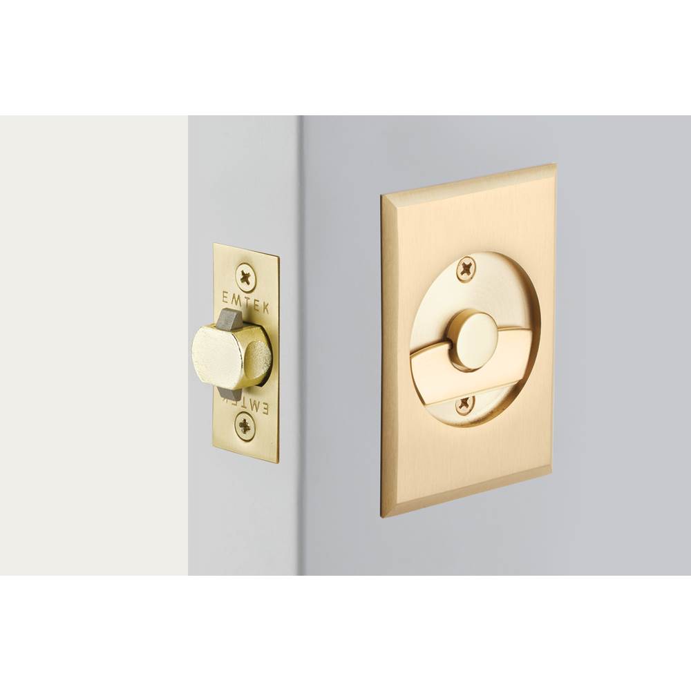 Emtek - Rectangular Tubular Pocket Door Privacy, US4 - Satin Brass
