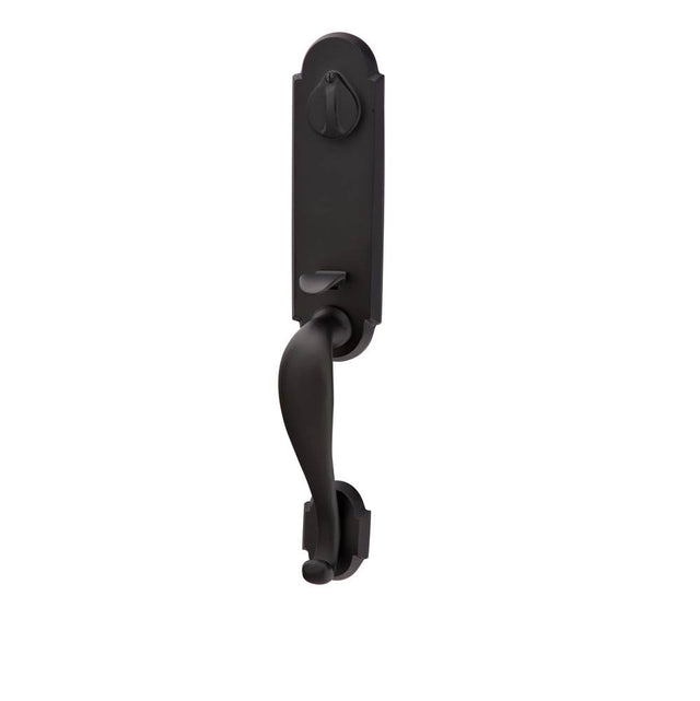 Emtek - Sgl Cyl, Remington Tub Ent, Aurora Lever, LH, FB - Flat Black Bronze Patina
