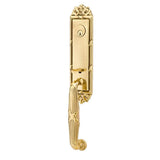 Emtek - Sgl Cyl, Ribbon and Reed Tub Ent, Astoria Clear Knob, US7 - French Antique