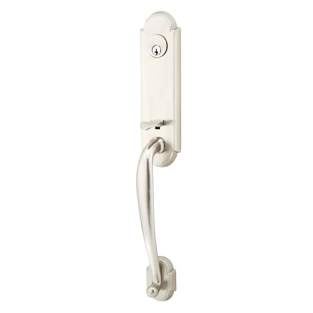 Emtek - Sgl Cyl, Richmond Tub Ent, Arts and Crafts Lever, RH, US15 - Satin Nickel