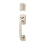 Emtek - Sgl Cyl, Ridgemont Tub Ent, Aurora Lever, LH, TWB - Tumbled White Bronze